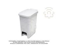 Pattumiera componibile 16 litri bianca con pedale cm 33 x 25 x 40 h raccolta dif