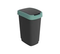 Pattumiera 50LT in PPL Nero/verde scuro coperchio basculante Rotho