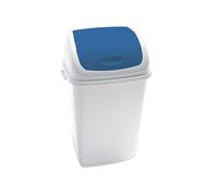 Pattumiera con coperchio basculante Rif - 44x33x68 cm - 50 L - bianco/blu - Medi