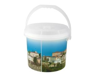 Pattumiera Con Coperchio Decoro Citta' Lt15 Dem
