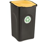 Pattumiera con coperchio giallo bidone 50LT contenitore raccolta spazzatura diff