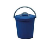 PATTUMIERA CON COPERCHIO LT.15- - ø cm.32x32h., colore blu - 5 pezzi ICS