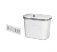 Pattumiera con coperchio scorrevole per bagno e cucina con adesivo perforato per montaggio a parete, progettato per risparmiare spazio e mantenere nascosti i rifiuti (8L bianco perla)