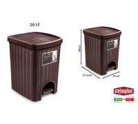 Pattumiera Elegance Ratt 20 Litri Moka Marrone Stefanplast