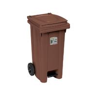 CONTENITORE 120lt CON PEDALE MARRONE