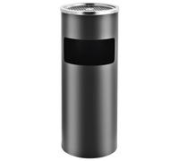 vidaXL Pattumiera con Posacenere 30 L grigio acciaio