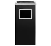 Pattumiera con Posacenere 45 L in acciaio nero