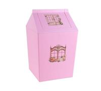 Pattumiera con profilo floreale con coperchio basculante quadrato, design a secchiello per cucina, bagno, soggiorno, dormitorio, coperchio basculante