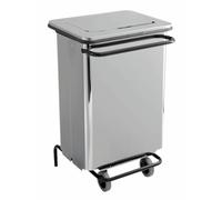 Pattumiera contenitore con Ruote Mobile Rettangola Continox 48x50xh 80 - Litri 70 peso 11 kg colore inox Lucido inox lucido