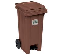 CONTENITORE 120lt CON PEDALE MARRONE
