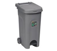 Pattumiera per la raccolta differenziata dei rifiuti bidoni spazzatura contenitori con fermasacco da interno e esterno plastica forte 80 lt con ruote per un'agevole mobilità-grigio