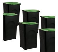 Pattumiera contenitori set 6 bidoni con coperchio verde per Raccolta Differenzia