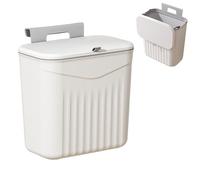 Pattumiera Cucina da Appendere, Pieghevole Secchio Spazzatura Sottolavello8,5L con Coperchio, Pattumiera Estraibile Sottolavello, Compostiera Sospesa per Cucina, Bagno, Campeggio, Auto, Ufficio(Bianco