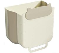 Pattumiera da appendere alla parete, pieghevole, design per case consapevoli dello spazio alla ricerca di strumenti funzionali per la gestione dei rifiuti (bianco medio)