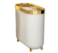 Pattumiera da bagno con coperchio - design compatto e moderno - ABS resistente e facile da pulire - Premere l'anti-odore | Pattumiera per camera da