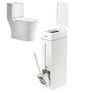 Pattumiera da bagno con coperchio | Salvatrice da bagno con pennello da toilette integrato | stretta sottile può con coperchio per bagno, WC, WC |