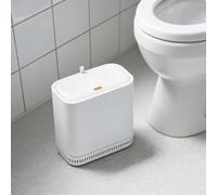 Pattumiera da bagno sottile con coperchio a chiusura rallentata e controllo | Il coperchio a chiusura rallentata si apre silenziosamente e mantiene a 90° in modo da poter smaltire i rifiuti senza rumori