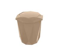 Pattumiera da bagno tortora in plastica con coperchio basculante e capacità interna 5,5 lt