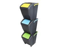 Pattumiera da cucina 3 scomparti per Raccolta Differenziata 100Litri modulabili