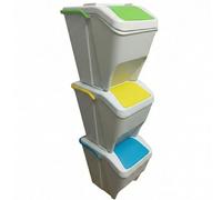 Pattumiera da cucina 3 scomparti per Raccolta Differenziata 25Litri sottolavello Moderna elegante bianca e antracite sovrapponibili modulabili componibili contenitori rifiuti bidoni capienti cm H38xL3