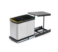 Pattumiera da Cucina ad Estrazione 2x 12 L in Acciaio Emuca