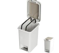 Pattumiera da cucina con pedale - Pattumiera compatta con coperchio | funzione soft close, inodore, ergonomica, ideale per bagno, soggiorno, casa