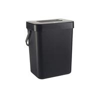 Pattumiera da Cucina da 3 Litri con Coperchio, Design Ribaltabile, Maniglia Portatile, Anello di Pressione, Angoli Arrotondati, Montaggio a Parete, Facile da Riporre, Niente più