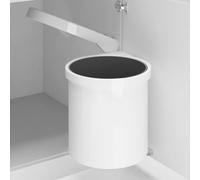 Pattumiera da cucina da incasso in plastica bianca, 8 litri, con secchio interno estraibile e coperchio basculante, per la raccolta differenziata in casa, ufficio, giardino, salvaspazio, inodore