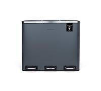 Pattumiera da cucina per differenziata a pedale, acciaio INOX N ° 984 Capacità 60 L, Resistente, 2 contenitori, Chiusura silenz