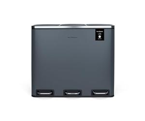 Pattumiera da cucina per differenziata a pedale, acciaio INOX N ° 984 Capacità 60 L, Resistente, 2 contenitori, Chiusura silenz