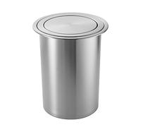 Pattumiera da Incasso da Piano Lavoro con Coperchio Girevole, Pattumiera Piccola con Coperchio a Ribalta di Bilanciamento Pattumiera Cucina Rotonda in Acciaio Inossidabile Spazzolato,S