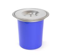 Emuca - Pattumiera da incasso con coperchio per piano cucina, contenitore estraibile cucina 5L, Acciaio inox.