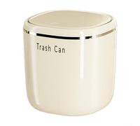 Pattumiera da scrivania con coperchio a pressione, adatto per ufficio e uso domestico, il design salvaspazio si adatta a piccoli spazi e mantiene le aree ordinate (metri bianchi)