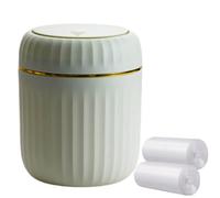 Pattumiera da scrivania, con coperchio a pressione, mini cestino da tavolo, piccolo cestino in plastica per bagno, ufficio, toletta, cucina, con 60 fogli di sacchetti della spazzatura (verde)