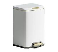Pattumiera di lusso a chiusura morbida con coperchio, pattumiera in acciaio inox con pedale e pattumiera interna per cucina, bagno, soggiorno, ufficio (Matt White,13)