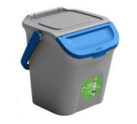 Pattumiera 28L Stefanplast secchio con manico e coperchio blu sovrapponibile chi