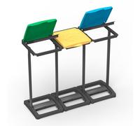 Pattumiera Differenziata 3 Posti 97x36x80 cm Portasacchi da 80-110 Litri