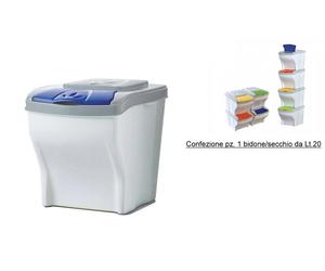 PATTUMIERA DIFFERENZIATA BAMA IMPILABILE POKER LT. 20 PZ.1 COLORE ASSORTITO