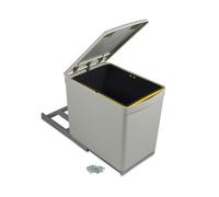 Pattumiera Differenziata per Mobili Cucina 16L Estrazione Manuale Emuca Grigia
