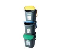 Pattumiera Differenziata Tower Bin 30 Litri 3 Pezzi Giallo Blu Verde