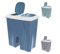 Pattumiera Duo con 2 coperchi, 2 x 25 litri, colore: grigio chiaro