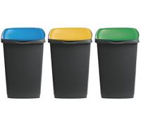 Pattumiera Eco Solution 45 Lt Gio' Style, Set 3 Pz, Colori Assortiti Gio' Style