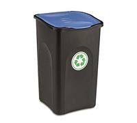 Pattumiera con coperchio blu bidone 50LT contenitore raccolta spazzatura differe