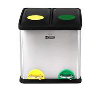 Pattumiera ecologica da 16L con 2 scomparti, raccolta differenziata dei rifiuti, grande capacità, per carta, vetro e plastica