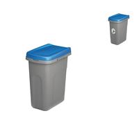 Pattumiera Ecosystem 15 Litri Coperchio Azzurro Stefanplast