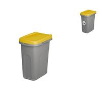 Pattumiera Ecosystem 15 Litri Coperchio Giallo Stefanplast