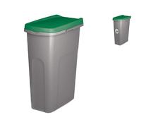 Pattumiera Ecosystem 40 Litri Coperchio Verde Grigio Stefanplast