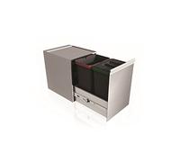 Pattumiera estraibile 2 secchi acciaio inox