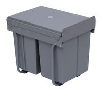Pattumiera Estraibile Da 40l Con 3 Contenitori Per Raccolta Differenziata, 48x34.2x41.8 Cm, Grigio