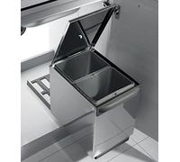 Pattumiera Estraibile Inoxa 97XP/2 in Acciaio a 2 Secchi da 8 Lt con Coperchio